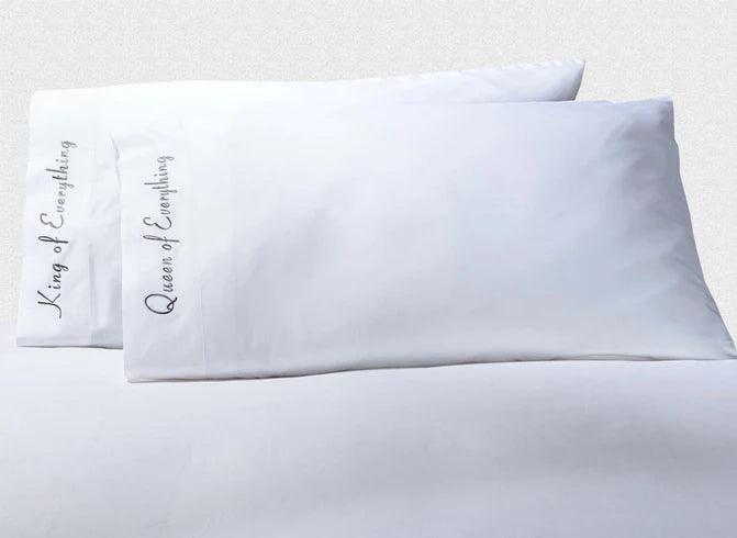 Embroidered Quotes 500 Thread Count Cotton 2 Piece Pillowcase Set - by Superior - Superior 