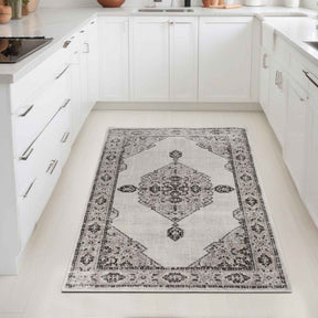 Kailani Modern Farmhouse Medallion Indoor Area Rug or Runner - Cream-Gray