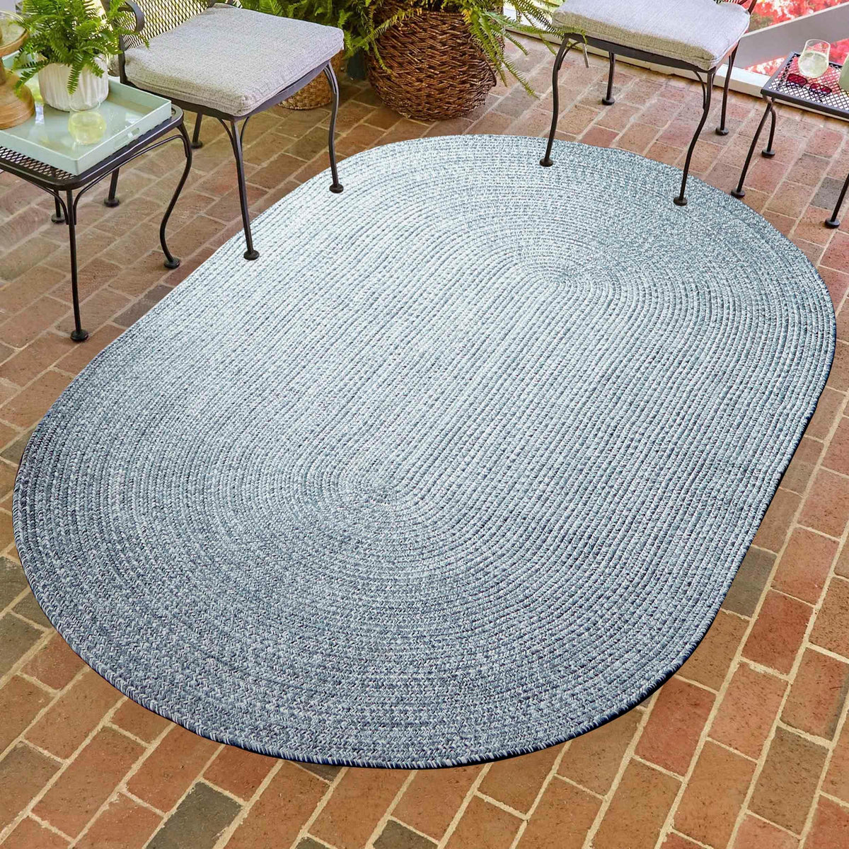 Reversible Braided Eco-Friendly Area Rug Indoor Outdoor Rugs - LagoonBreeze-White