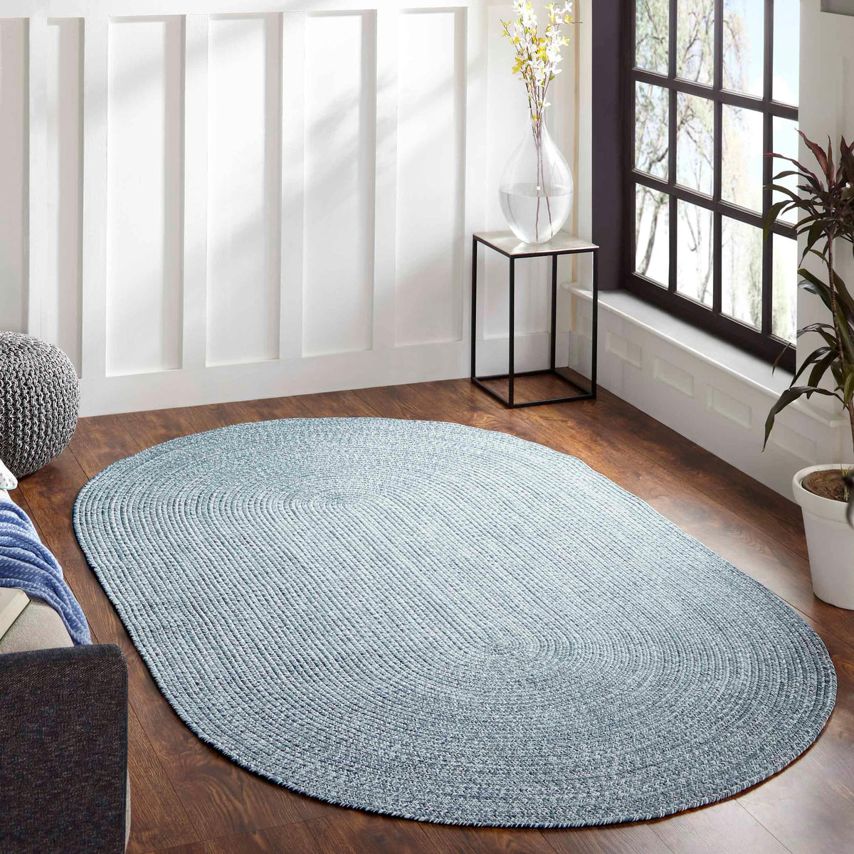 Reversible Braided Eco-Friendly Area Rug Indoor Outdoor Rugs - LagoonBreeze-White