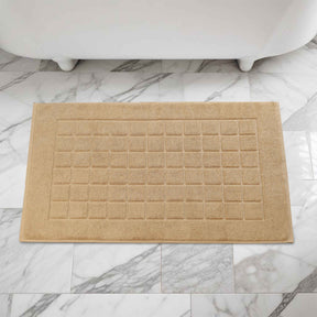 Nora Cotton Solid Absorbent Thick Checkered Washable Bath Mat Set of 2