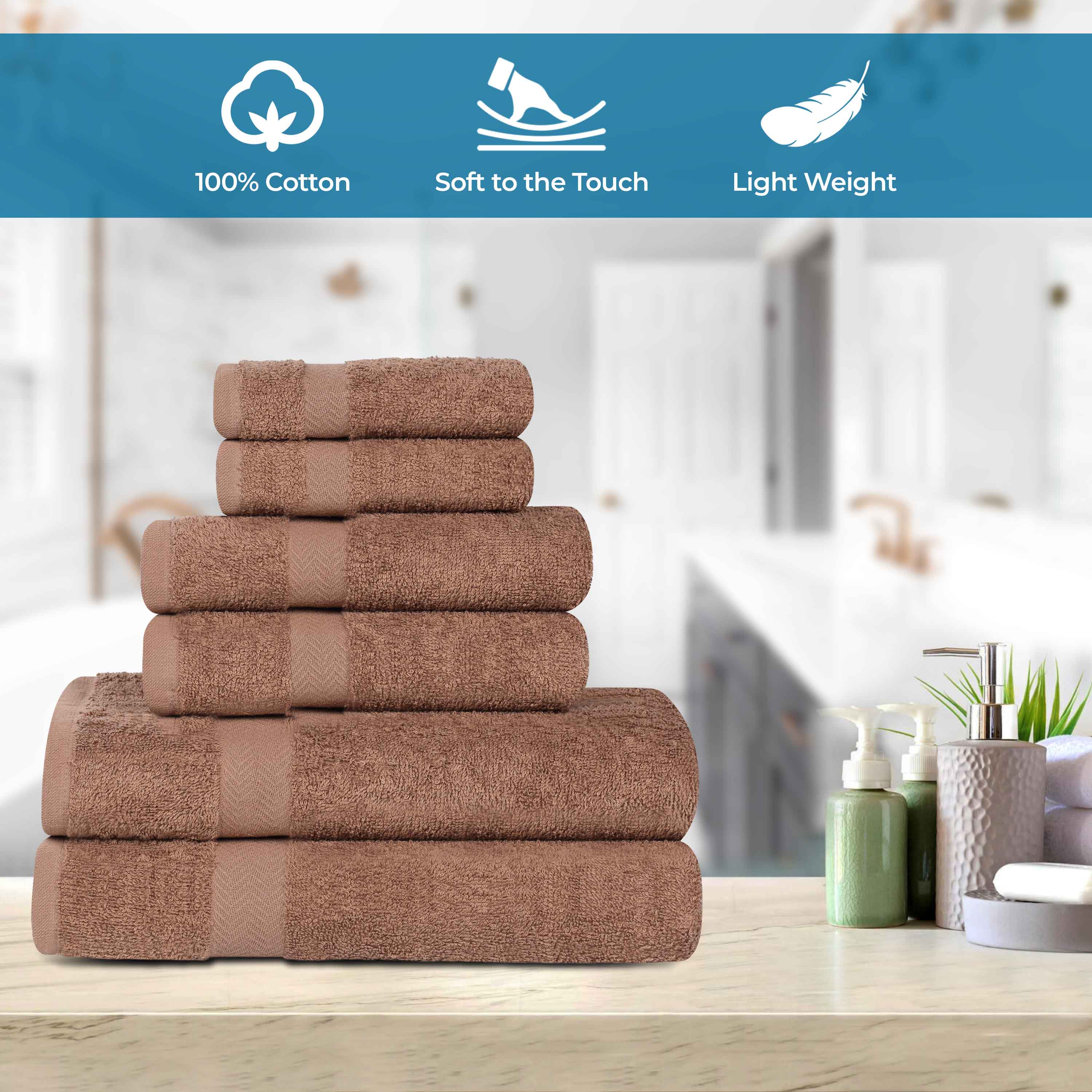 6 Piece Cotton Eco-Friendly Soft Absorbent Towel Set - Towel Set by Superior