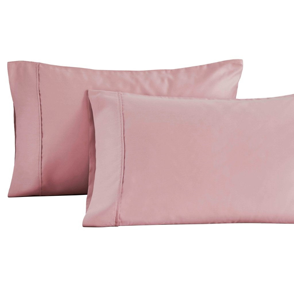 Cotton Blend Solid Pillowcases, Set of 2