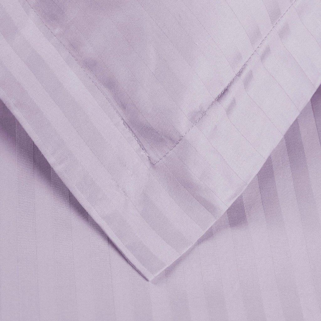 Egyptian Cotton 600 Thread Count Striped Duvet Cover Set - Lavender