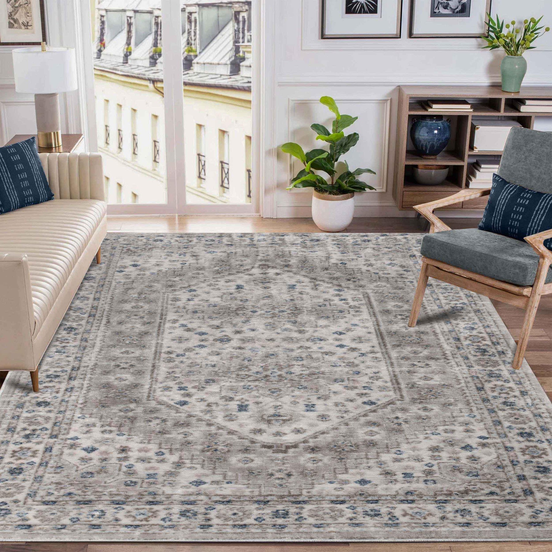 Layland Classic Vintage Medallion Indoor Area Rug or Runner - Rugs by Superior - Superior 