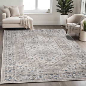 Layland Classic Vintage Medallion Indoor Area Rug or Runner - Gray