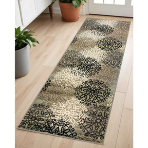 Leigh Traditional Floral Scroll Indoor Area Rug or Runner Rug Or Door Mat - Blue