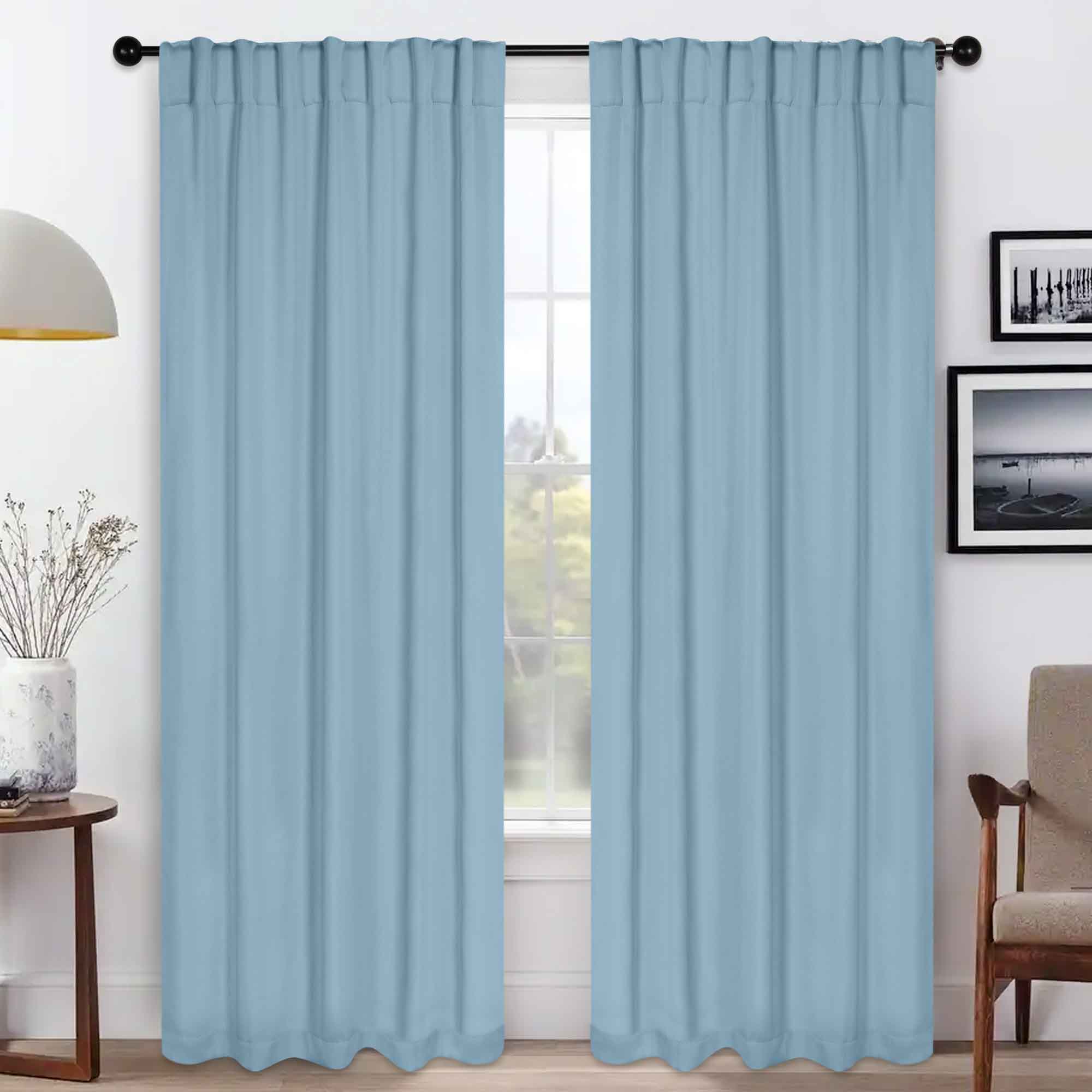 Solid Room Darkening Blackout Curtain Panels, Back Tabs, Set of 2 - Blackout Curtains by Superior