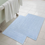 Nora Cotton Solid Absorbent Thick Checkered Washable Bath Mat Set of 2 - Bath Mats by Superior