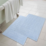 Nora Cotton Solid Absorbent Thick Checkered Washable Bath Mat Set of 2 - Bath Mats by Superior