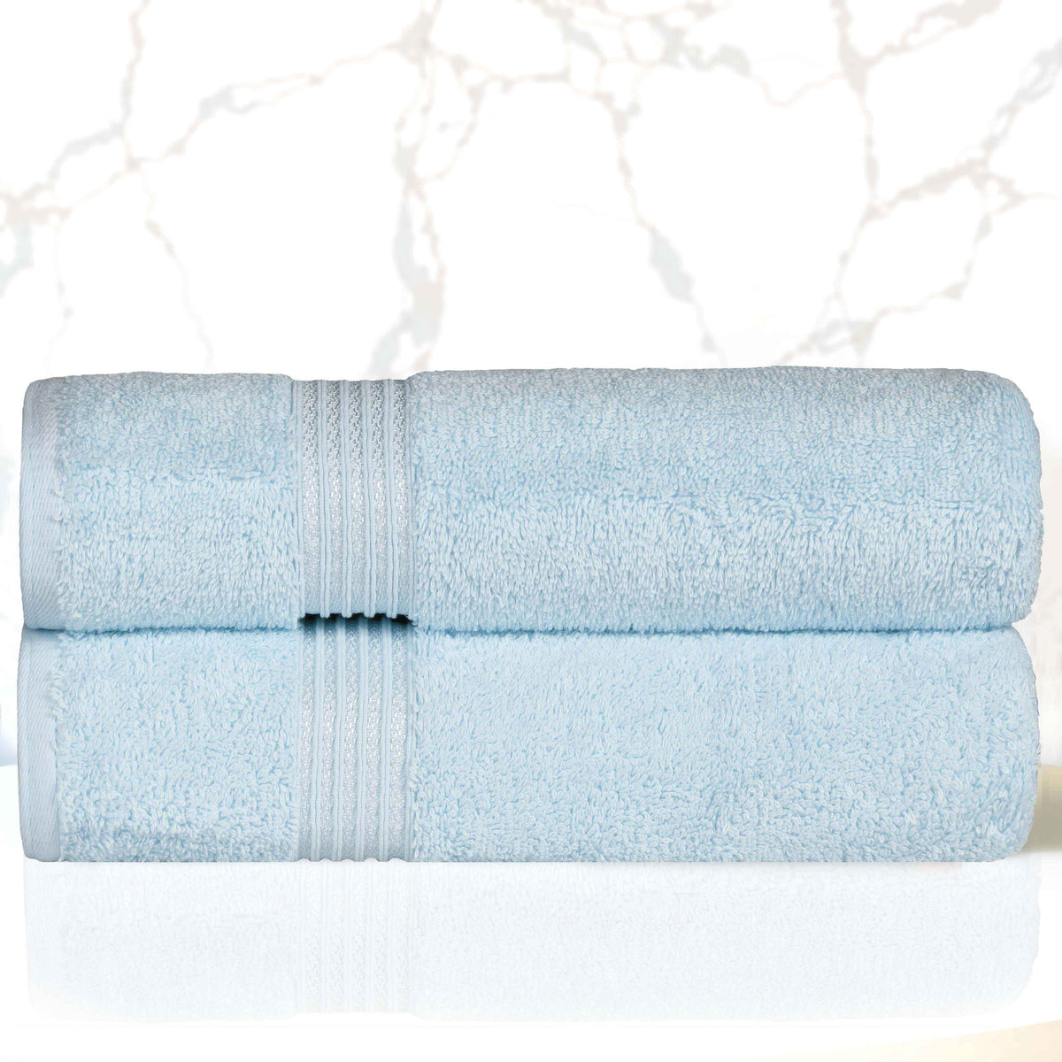 Heritage Egyptian Cotton Plush Absorbent Luxury Bath Towel Set of 2 - Bath Towel by Superior