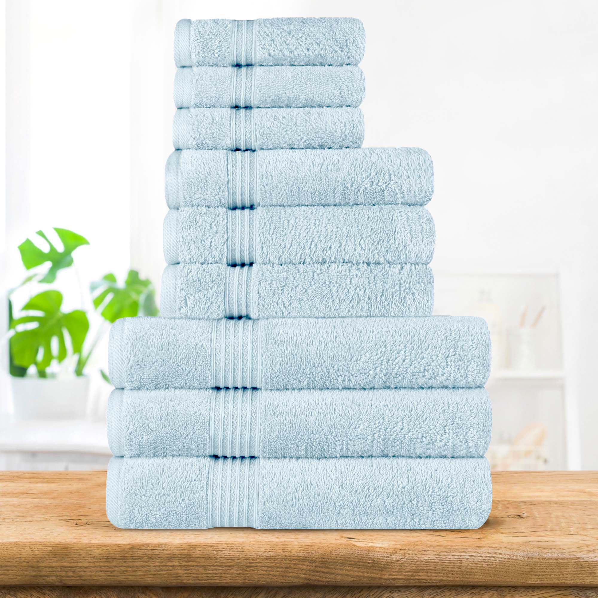 Heritage Egyptian Cotton Plush Absorbent Luxury 9 Piece Towel Set - Towel Set by Superior