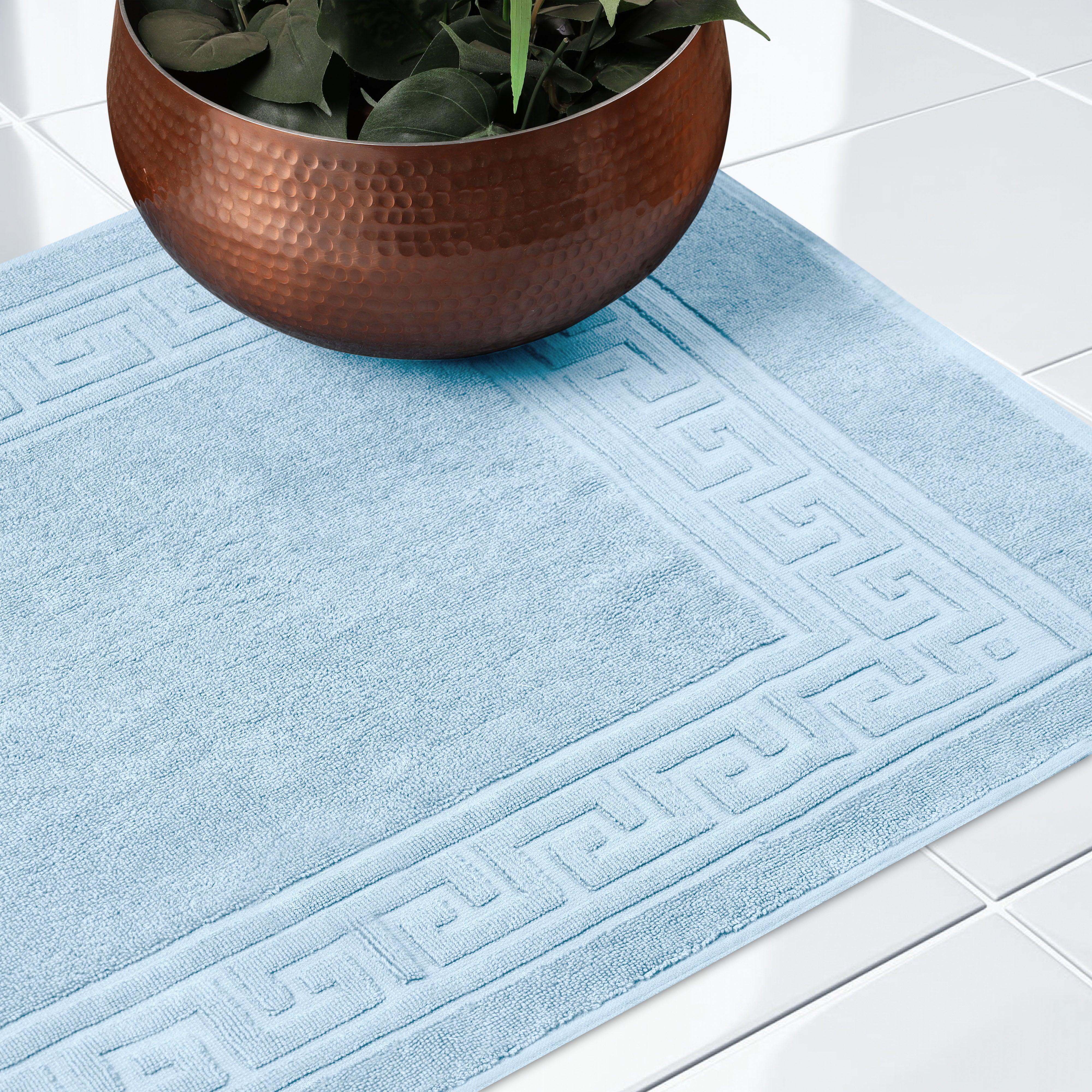 100% Cotton Absorbent Greek Key Border Solid 2 Piece Bath Mat Set - Bath Mats by Superior