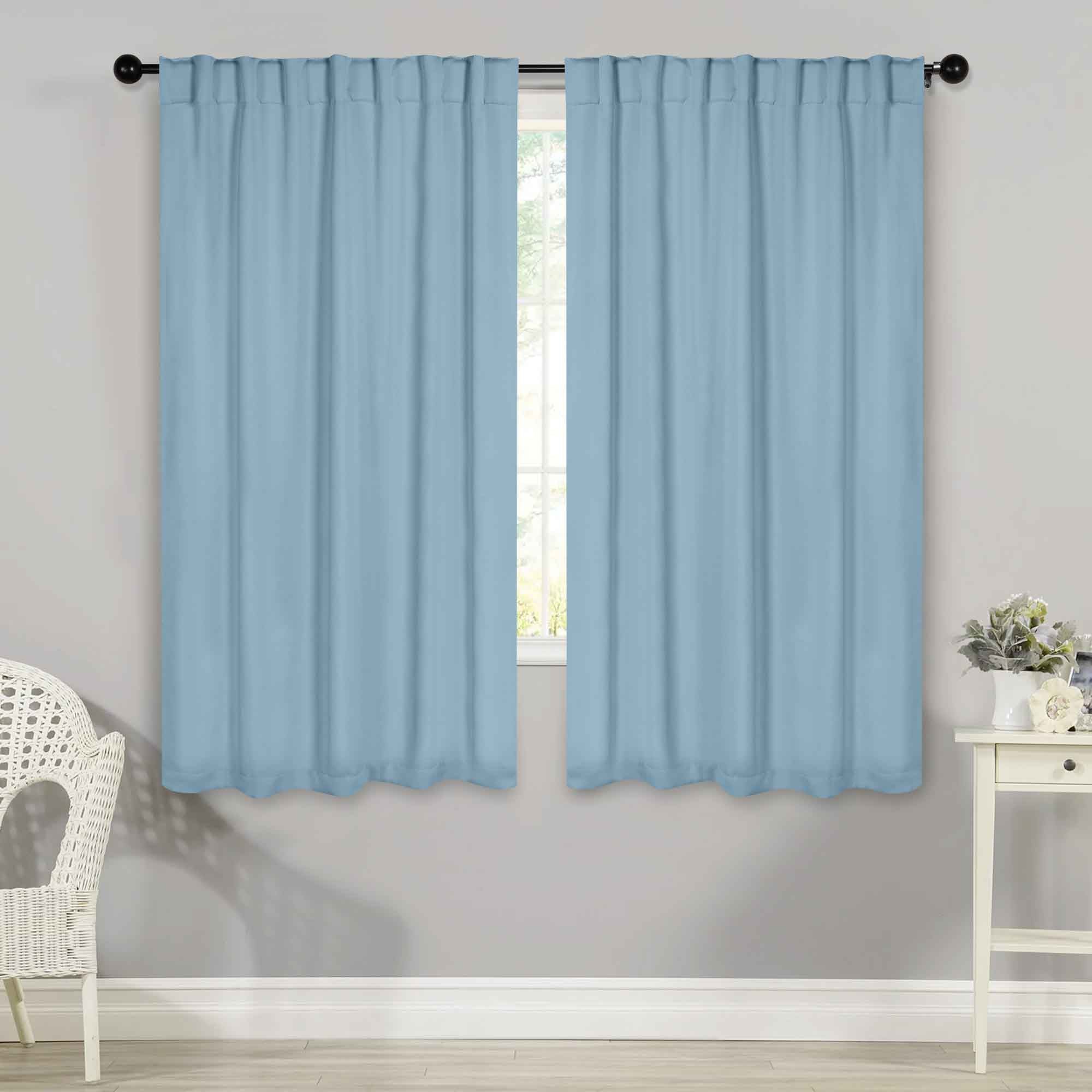 Solid Room Darkening Blackout Curtain Panels, Back Tabs, Set of 2 - Blackout Curtains by Superior