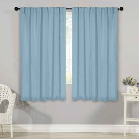 Solid Room Darkening Blackout Curtain Panels, Back Tabs, Set of 2