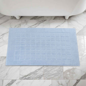 Nora Cotton Solid Absorbent Thick Checkered Washable Bath Mat Set of 2