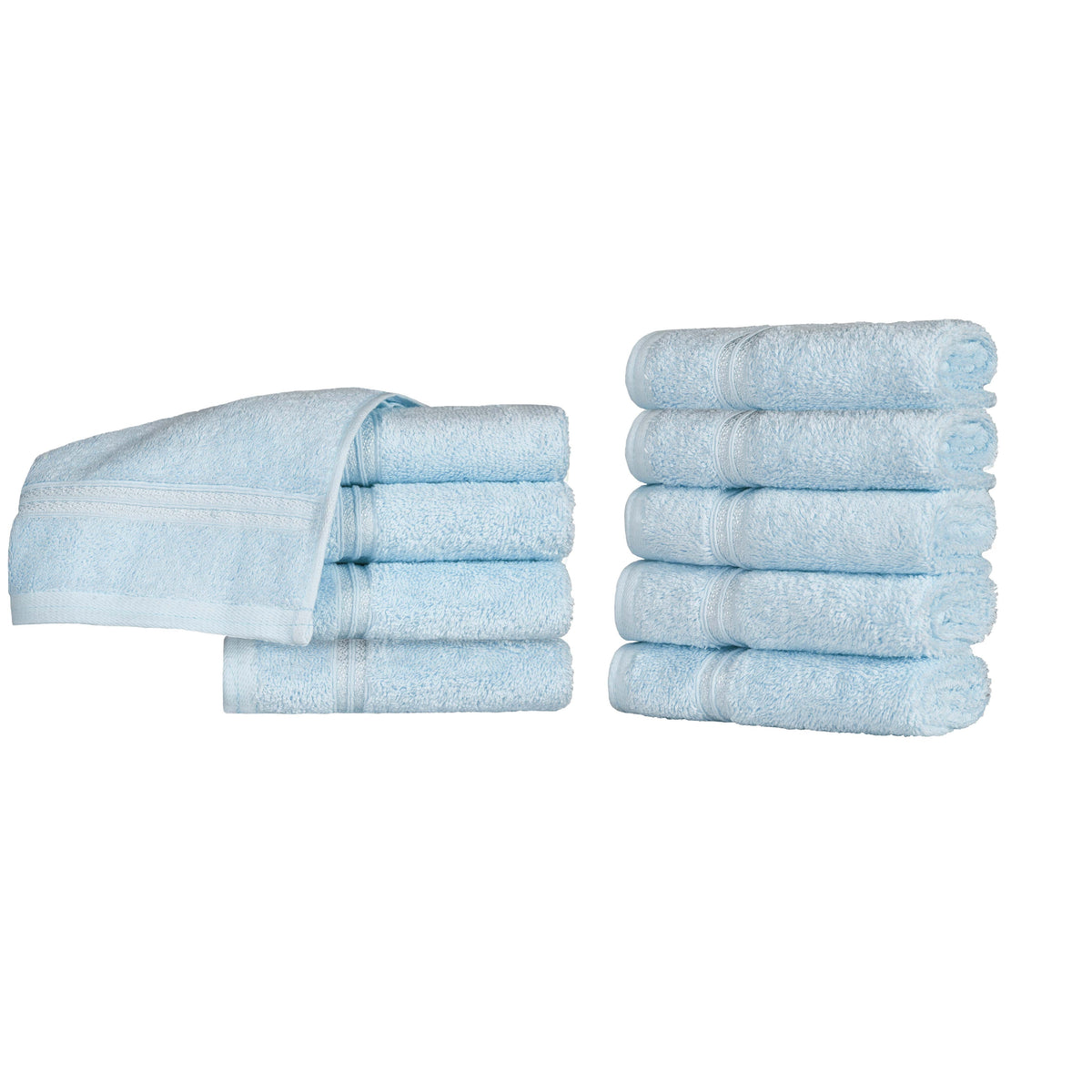 Heritage Egyptian Cotton Plush Absorbent Luxury Face Towel Set of 10