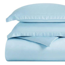 Egyptian Cotton 300 Thread Count Solid Luxury Duvet Cover Set - LightBlue