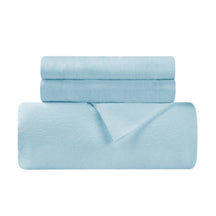 Flannel Cotton Modern Solid Fuzzy Duvet Cover Set With Pillow Shams- LightBlue