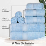 Madison Egyptian Cotton Pile Plush Heavyweight 8 Piece Towel Set - Towel Set by Superior