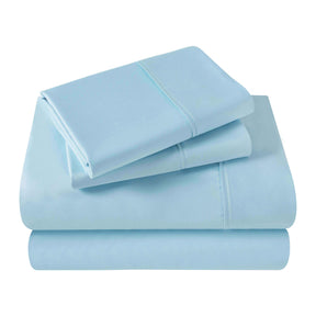 Egyptian Cotton 400 Thread Count Solid Deep Pocket Bed Sheet Set - LightBlue