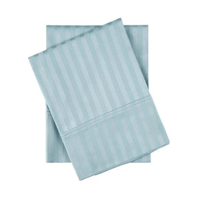 Egyptian Cotton 300 Thread Count Striped 2 Piece Pillowcase Set - LightBlue