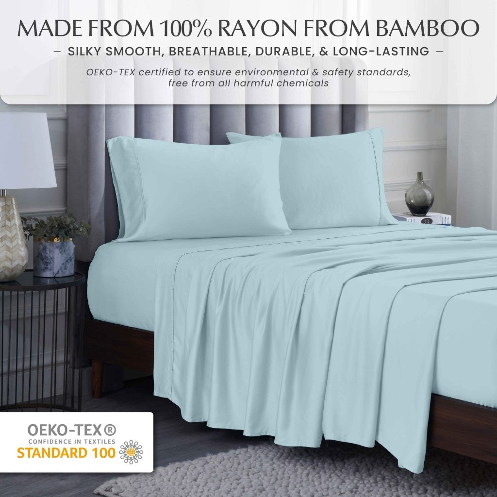 Rayon From Bamboo 300 Thread Count Solid Deep Pocket Sheet Set