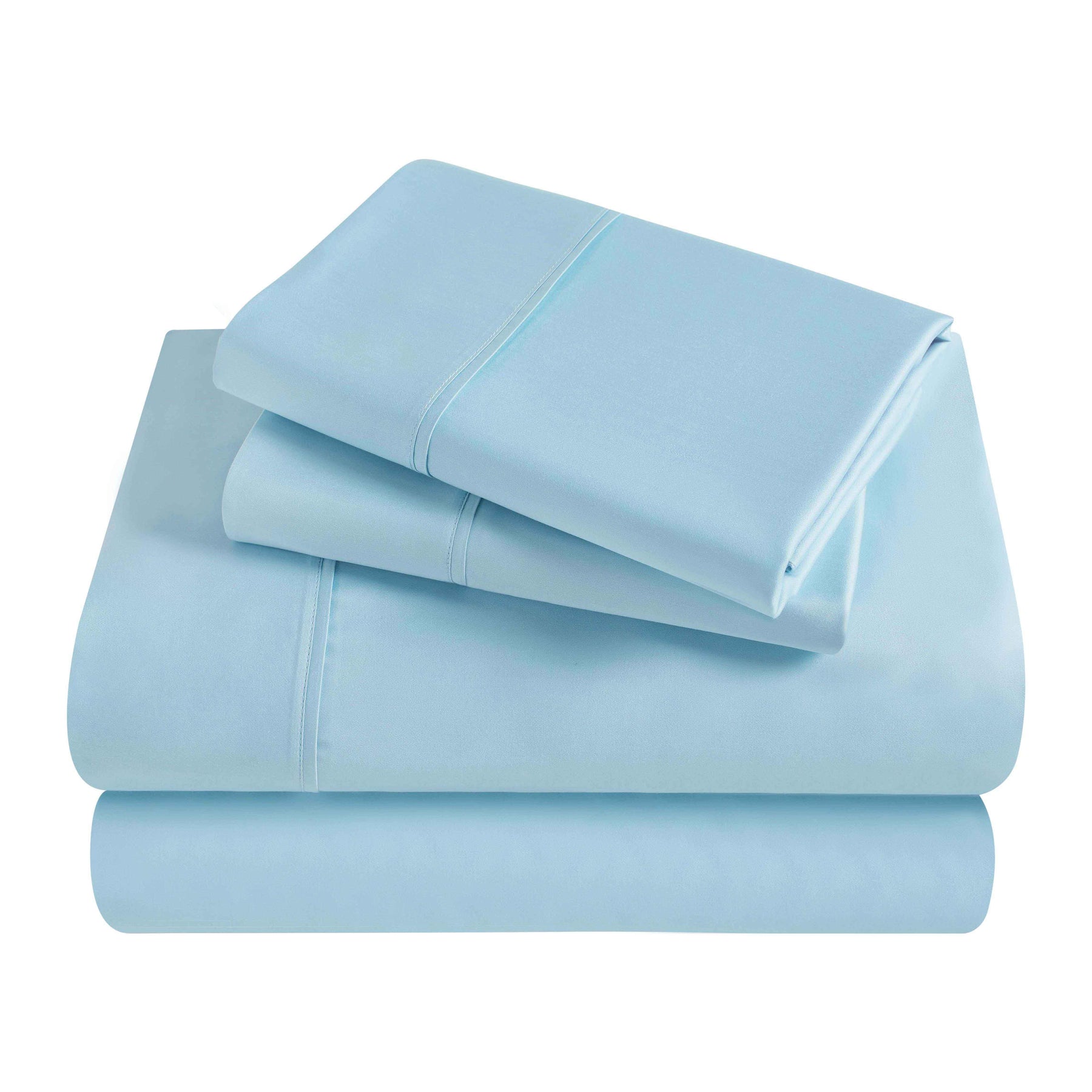 Egyptian Cotton 300 Thread Count Solid Deep Pocket Bed Sheet Set - LightBlue