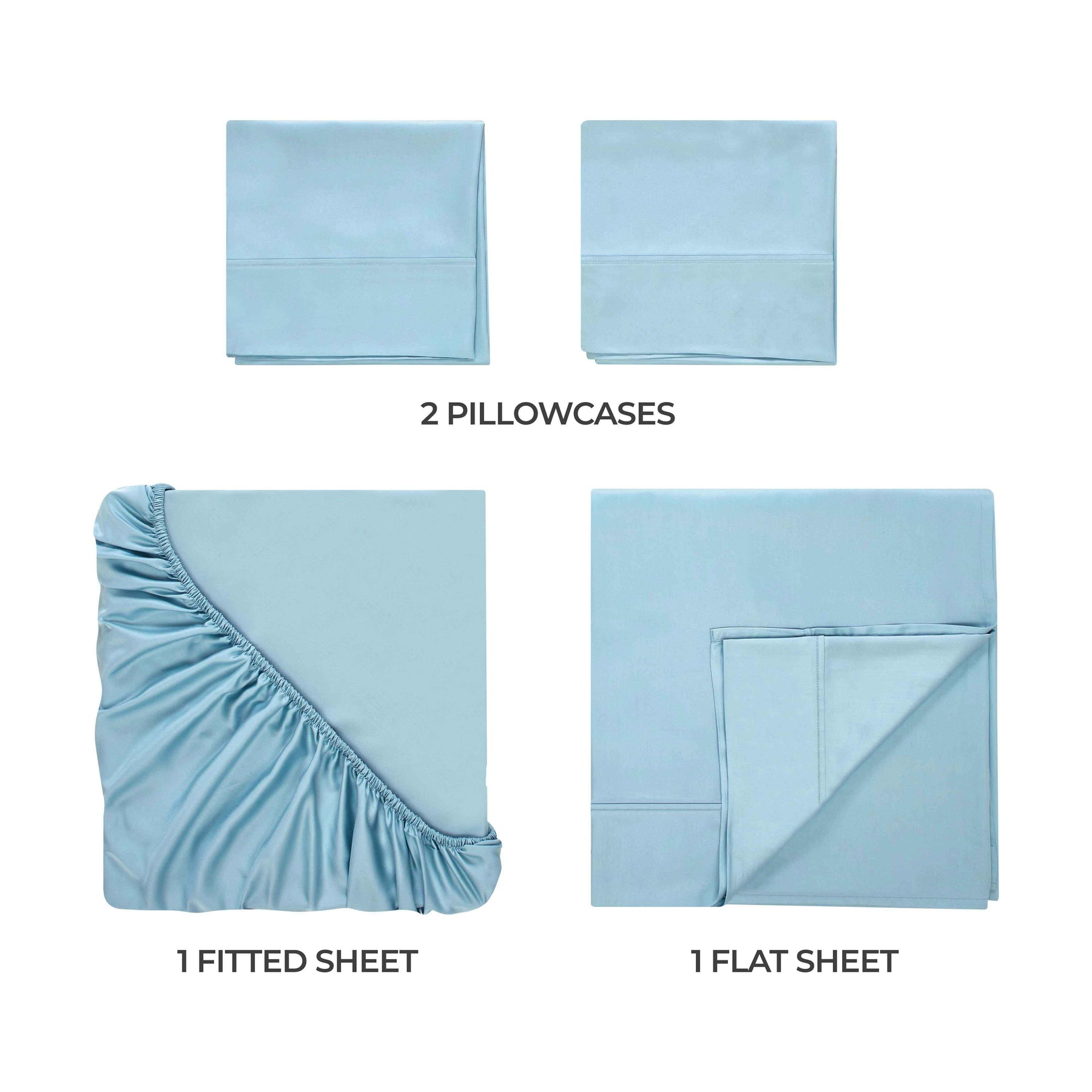 Egyptian Cotton 400 Thread Count Solid Deep Pocket Bed Sheet Set - LightBlue