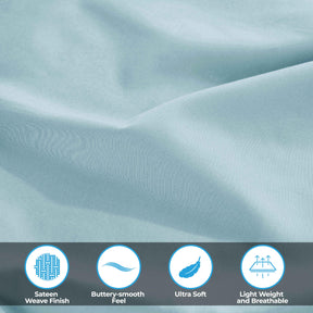 Egyptian Cotton 400 Thread Count Solid Deep Pocket Bed Sheet Set - LightBlue