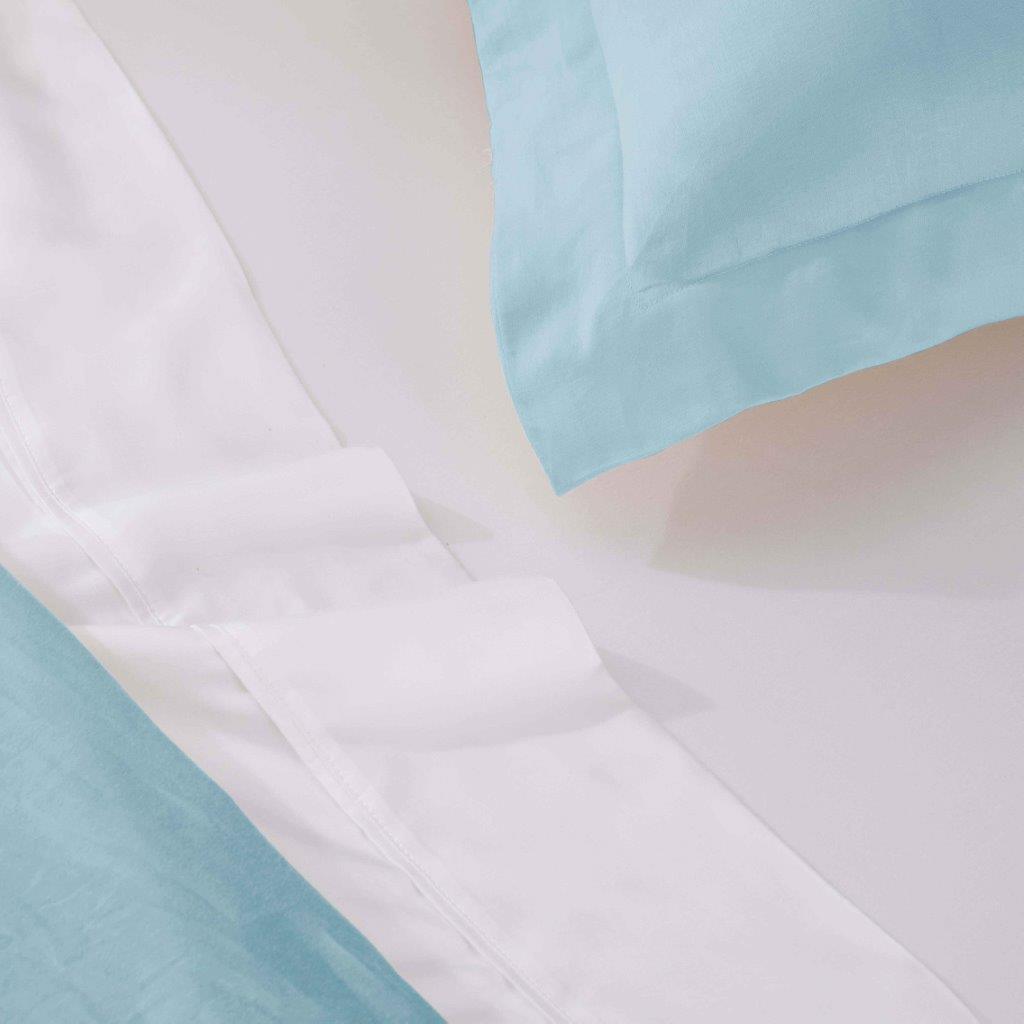 Egyptian Cotton 400 Thread Count Solid Luxury Duvet Cover Set - LightBlue