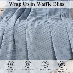 Mai Waffle Weave Honeycomb Soft Textured Cotton Blanket