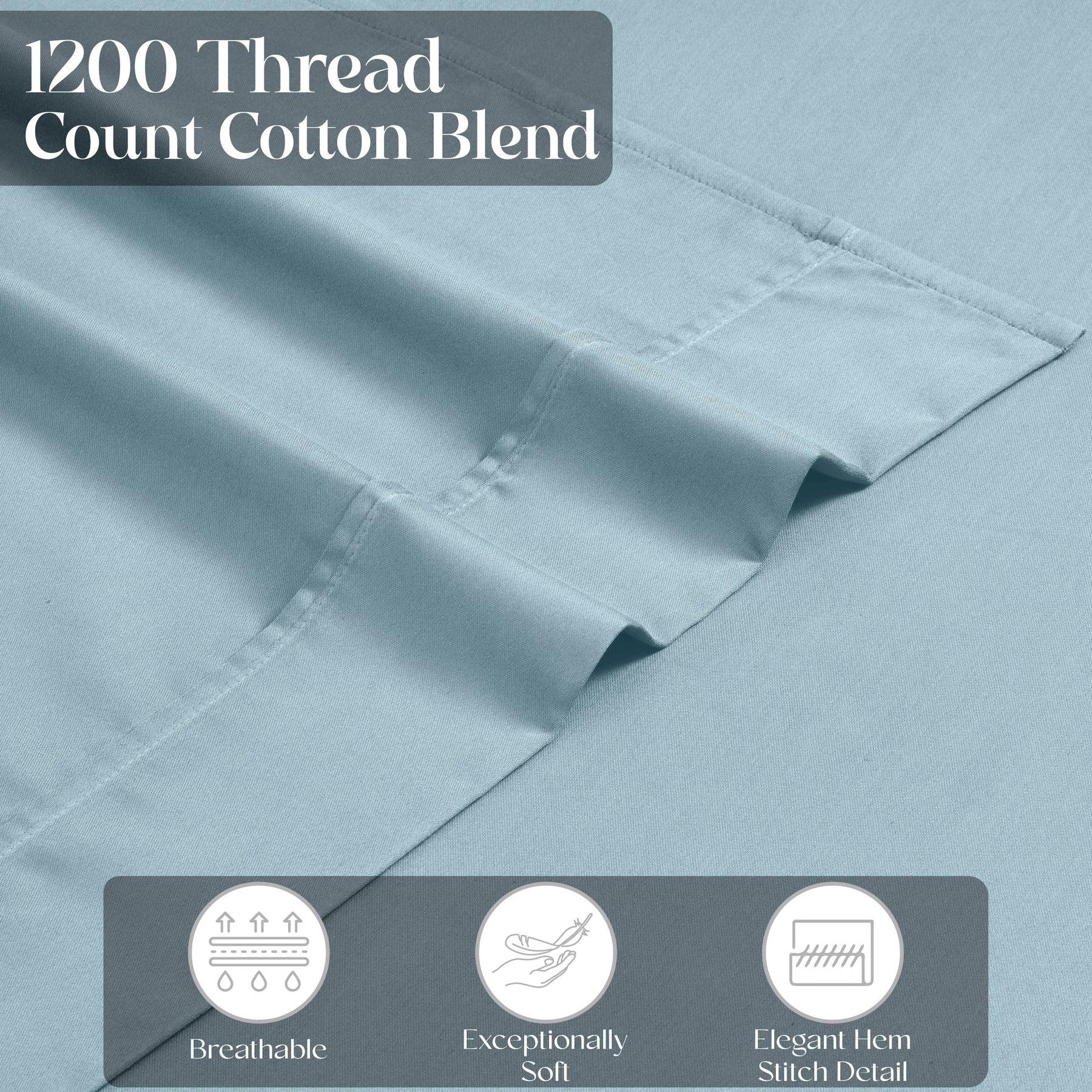 1200 Thread Count Cotton Rich Solid Deep Pocket Bed Sheet Set - Sheet Set by Superior