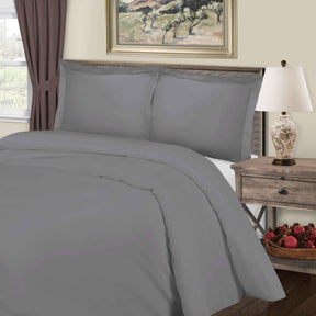 Cotton Blend 800 Thread Count Solid Duvet Cover Set - LightGray