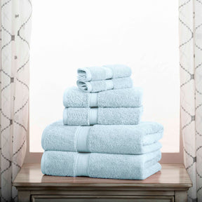 Egyptian Cotton Pile Heavyweight 6 Piece Towel Set - LightBlue