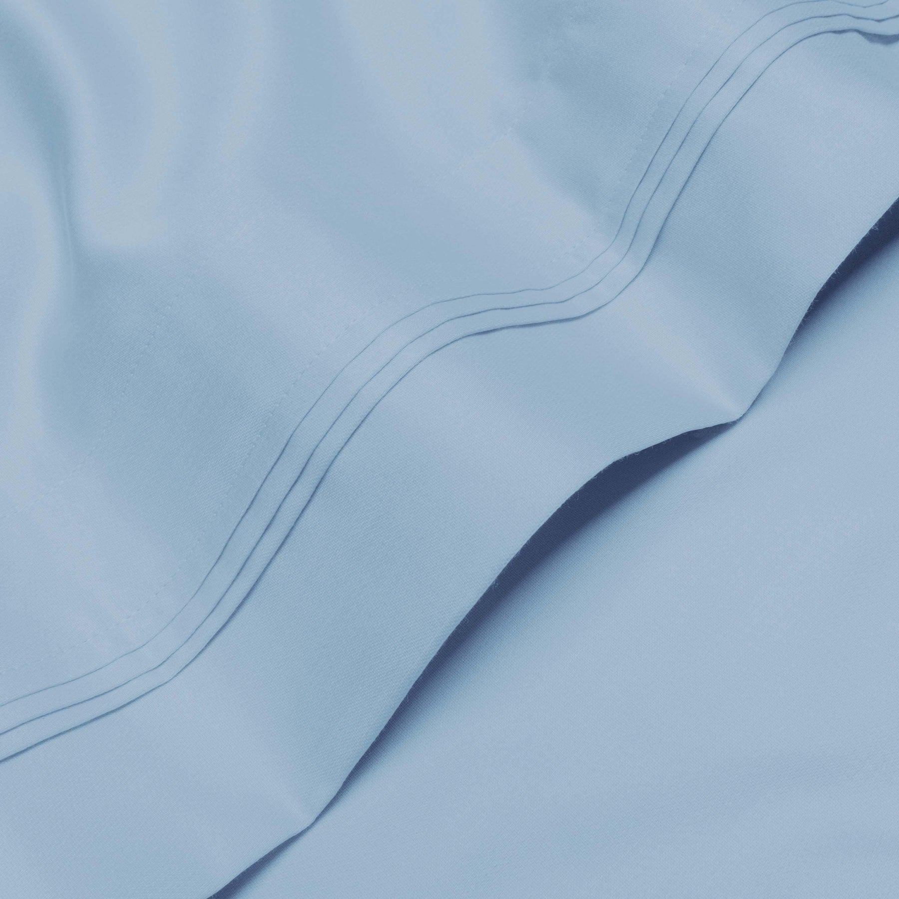 Egyptian Cotton 1000 Thread Count Solid Sheet Set Olympic Queen - LightBlue