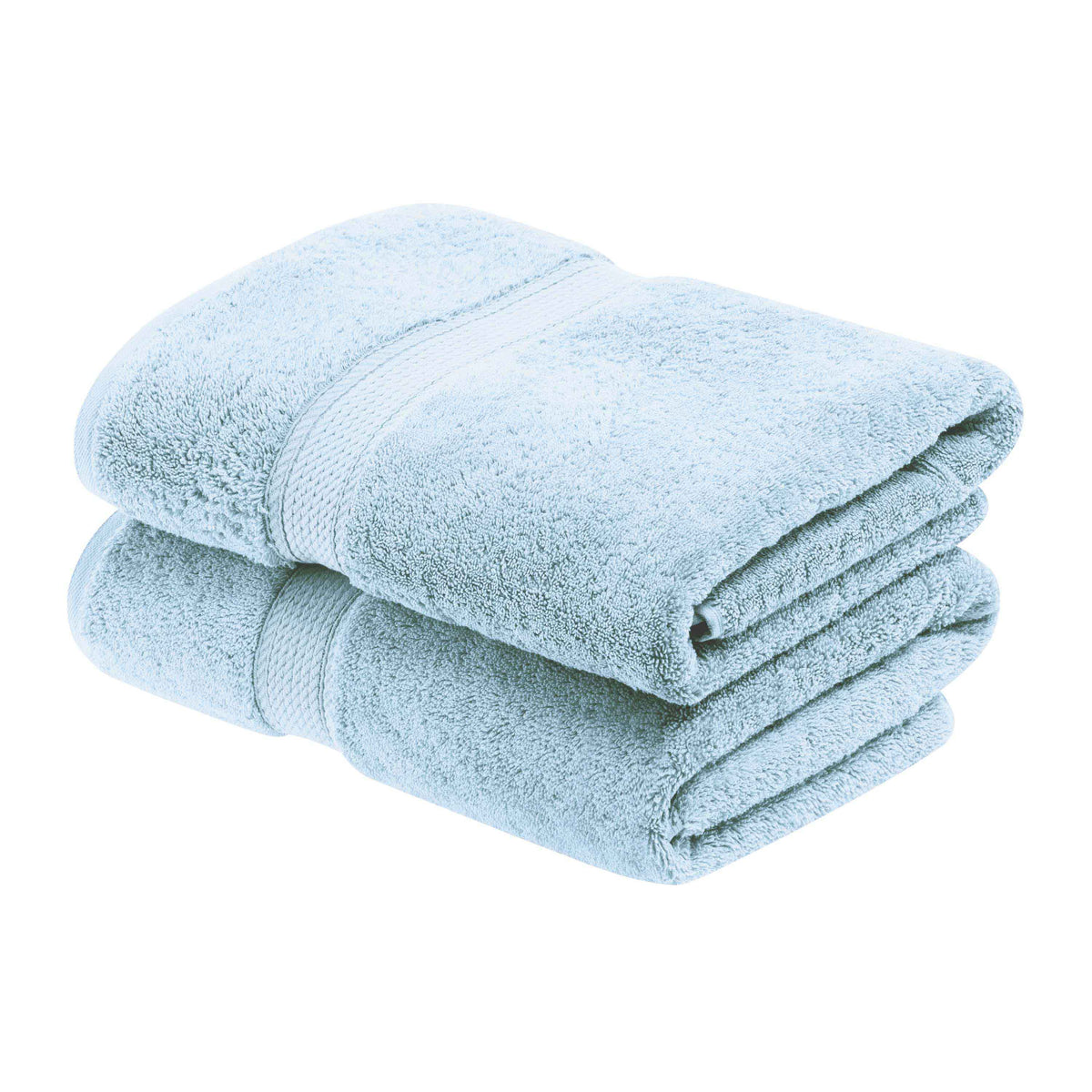 Egyptian Cotton Pile Heavyweight 2 Piece Bath Towel Set - LightBlue