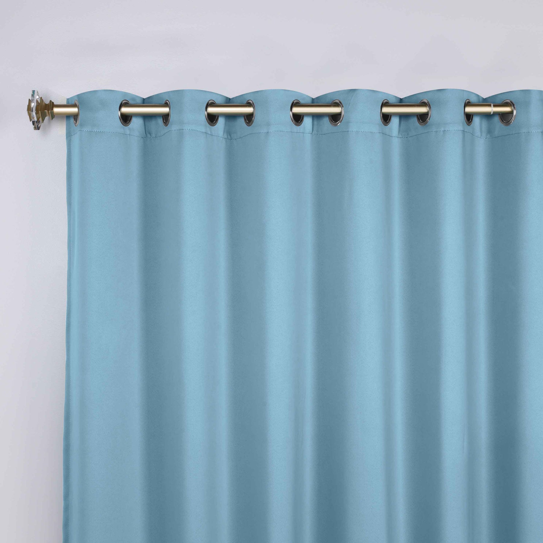 Classic Modern Solid Room Darkening Blackout Curtain Panels, Set of 2 - LightBlue