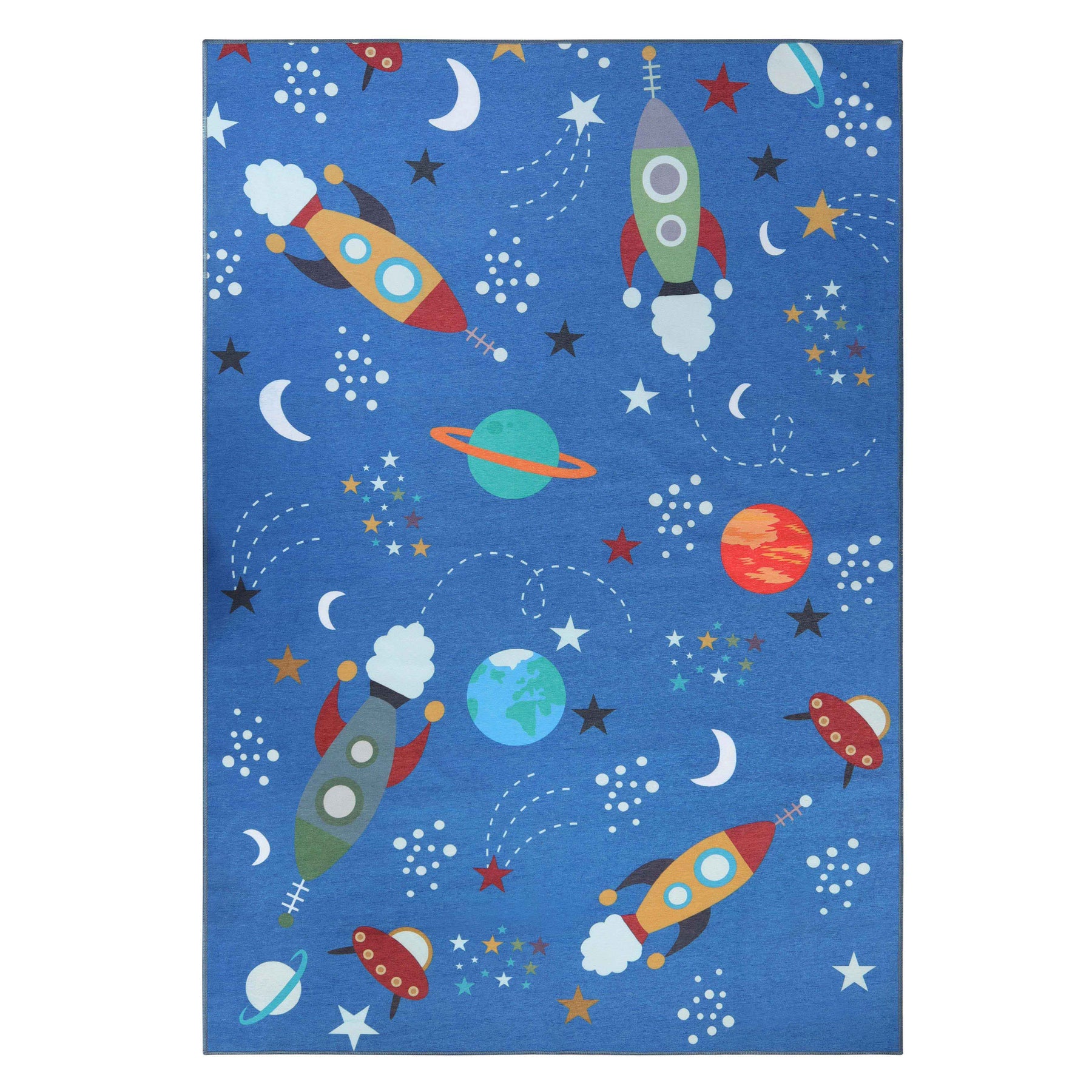 Lil' Flyer Non-Slip Kids Playroom Nursery Washable Indoor Area Rug