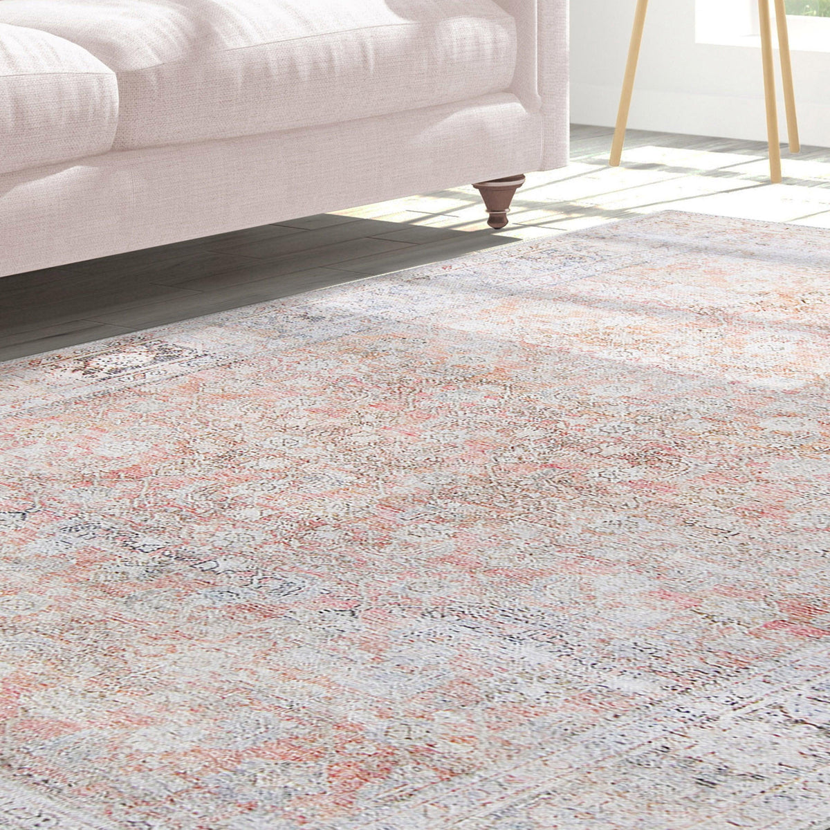 Lottie Distressed Geometric Bohemian Indoor Area Rug Or Runner Rug - Butterscotch