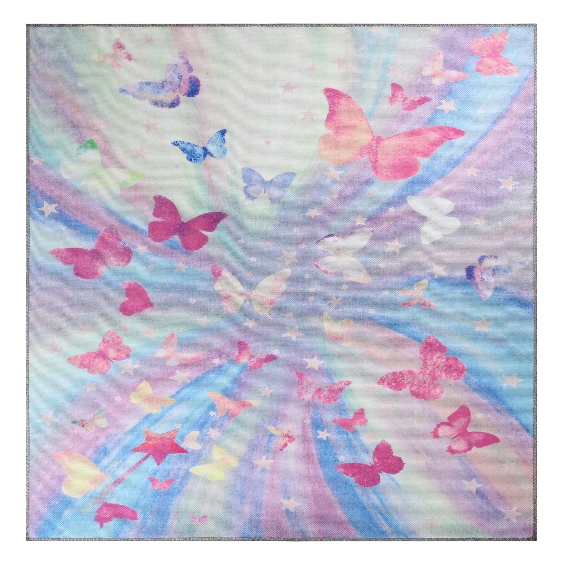 Butterfly Non-Slip Kids Playroom Nursery Washable Indoor Area Rug