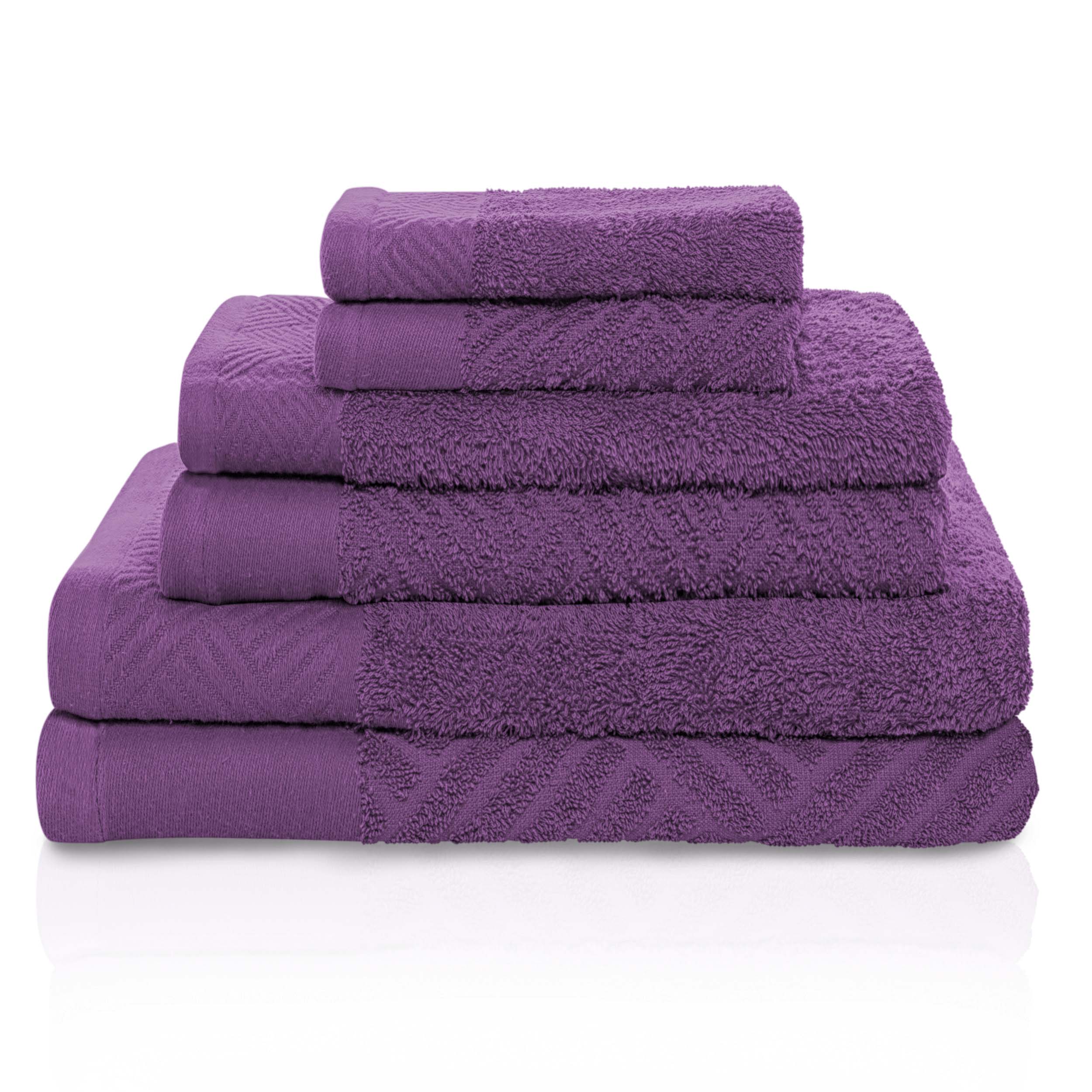 Basketweave Jacquard and Solid 6 Piece Egyptian Cotton Towel Set - Towel Set by Superior