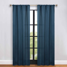 Solid Room Darkening Rod Pocket Blackout Curtain Panels, Set of 2