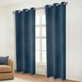 Classic Modern Solid Room Darkening Blackout Curtain Panels, Set of 2