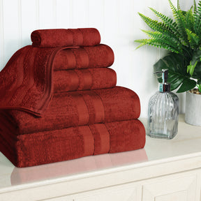 Ultra Soft Cotton Absorbent Solid Assorted 6 Piece Towel Set