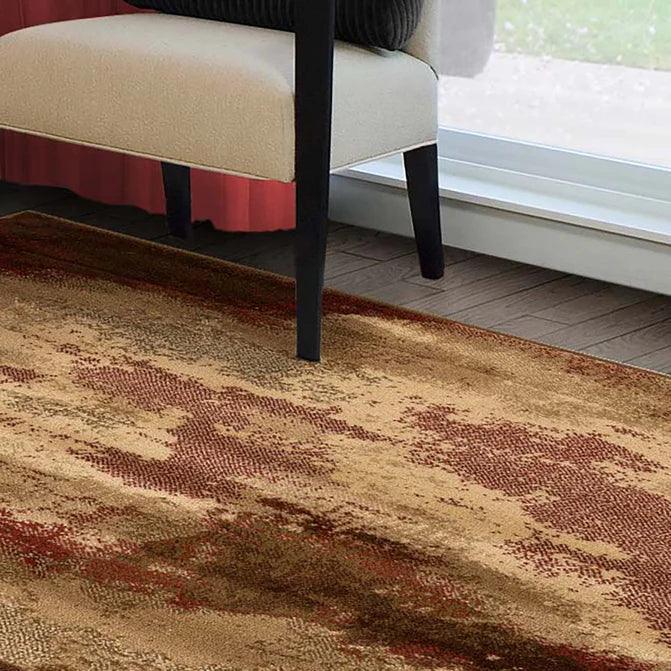 Pixi Abstract Multi-Tone Area Rugs or Runner Rug - Maroon