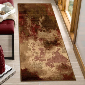 Pixi Abstract Multi-Tone Area Rugs or Runner Rug - Maroon