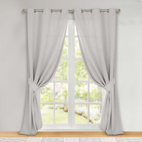 Classic Modern Solid Room Darkening Blackout Curtain Panels, Set of 2 - Marshmallow