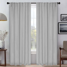 Solid Room Darkening Blackout Curtain Panels, Back Tabs, Set of 2 - Marshmallow