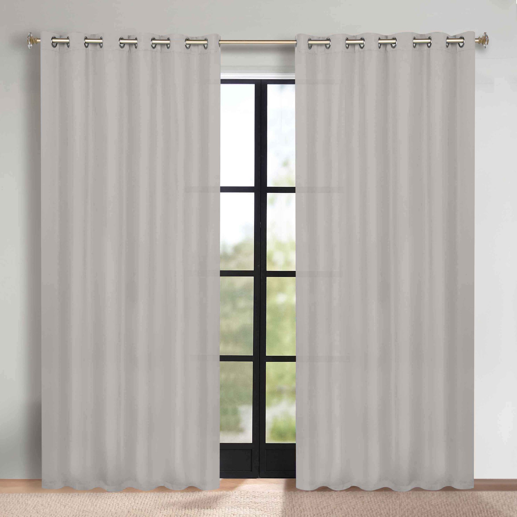 Classic Modern Solid Room Darkening Blackout Curtain Panels, Set of 2 - Marshmallow